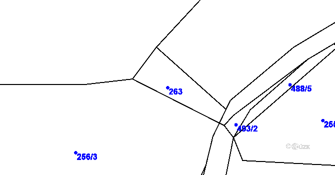 Parcela st. 263 v KÚ Podchýšská Lhota, Katastrální mapa