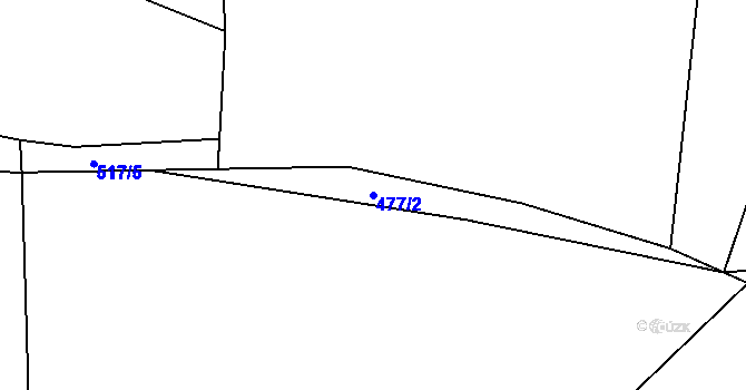 Parcela st. 477/2 v KÚ Podchýšská Lhota, Katastrální mapa