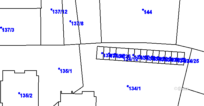 Parcela st. 134/28 v KÚ Chýšť, Katastrální mapa