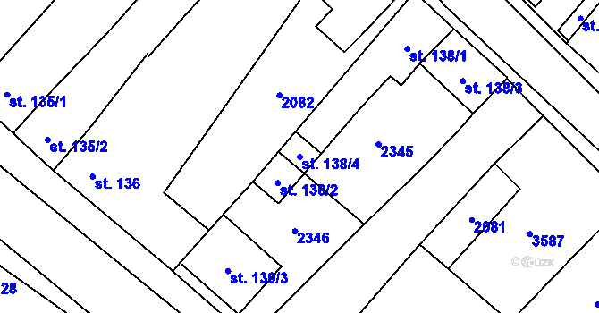 Parcela st. 138/4 v KÚ Ivaň, Katastrální mapa