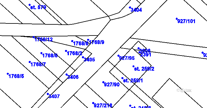 Parcela st. 2017/26 v KÚ Ivaň, Katastrální mapa
