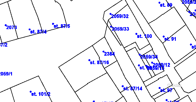 Parcela st. 87/15 v KÚ Ivaň, Katastrální mapa
