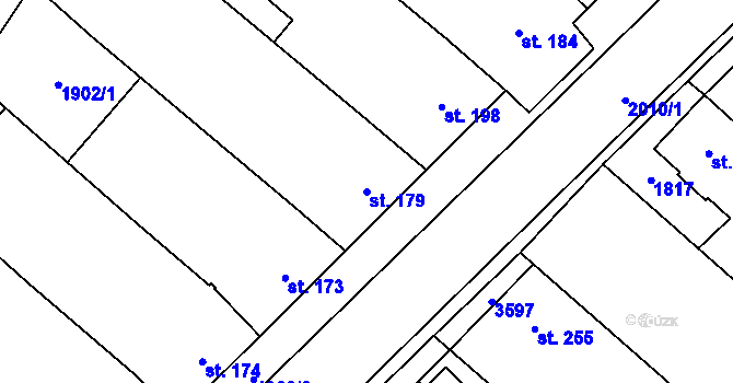 Parcela st. 179 v KÚ Ivaň, Katastrální mapa