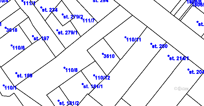 Parcela st. 233 v KÚ Ivaň, Katastrální mapa