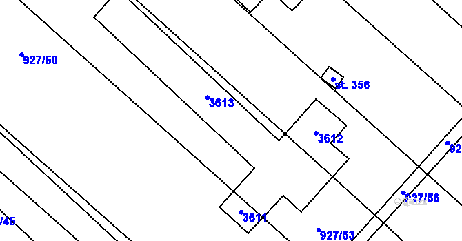 Parcela st. 262/2 v KÚ Ivaň, Katastrální mapa