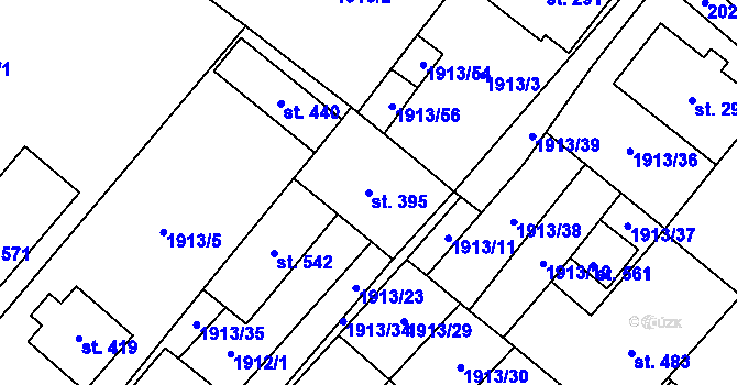 Parcela st. 395 v KÚ Ivaň, Katastrální mapa