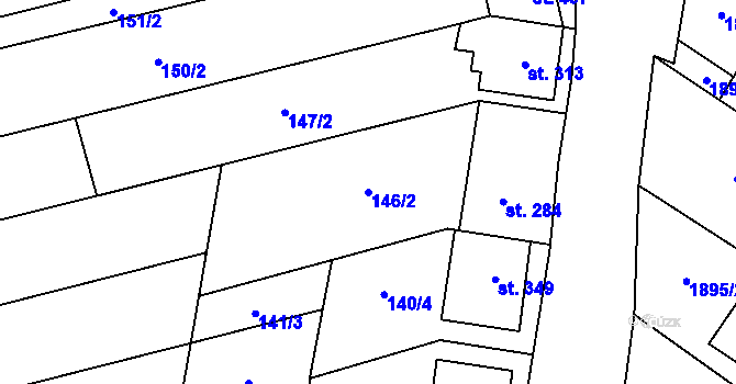 Parcela st. 146/2 v KÚ Ivaň, Katastrální mapa