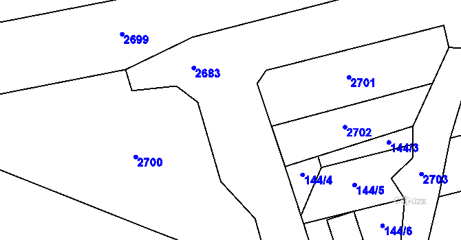 Parcela st. 200/6 v KÚ Ivaň, Katastrální mapa