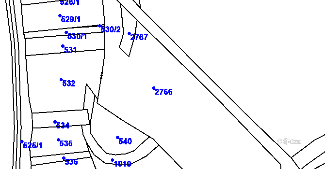 Parcela st. 233/4 v KÚ Ivaň, Katastrální mapa