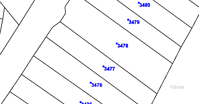 Parcela st. 710/3 v KÚ Ivaň, Katastrální mapa