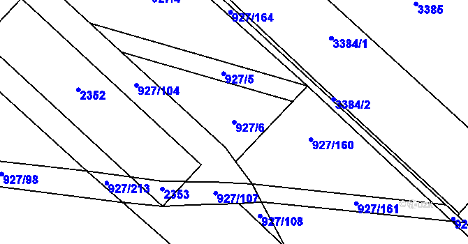 Parcela st. 927/6 v KÚ Ivaň, Katastrální mapa