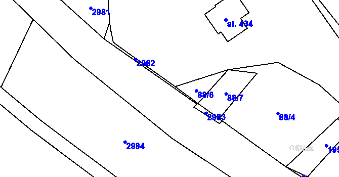 Parcela st. 1667/3 v KÚ Ivaň, Katastrální mapa