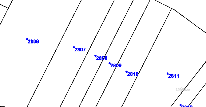 Parcela st. 2024/5 v KÚ Ivaň, Katastrální mapa