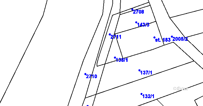 Parcela st. 138/2 v KÚ Ivaň, Katastrální mapa