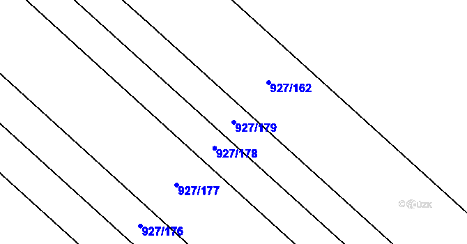 Parcela st. 927/179 v KÚ Ivaň, Katastrální mapa
