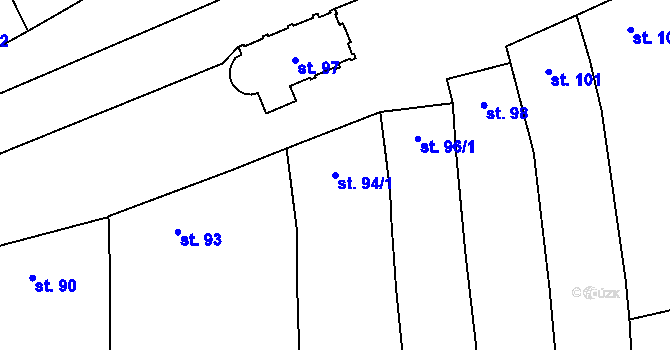 Parcela st. 94/1 v KÚ Ivaň na Hané, Katastrální mapa