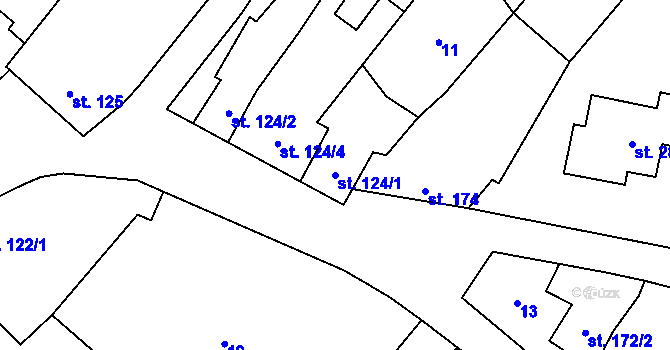 Parcela st. 124/1 v KÚ Ivaň na Hané, Katastrální mapa