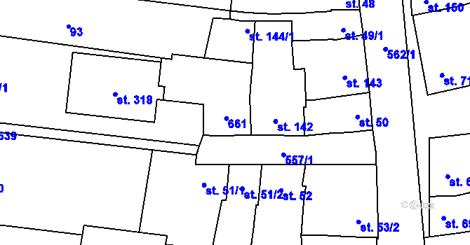Parcela st. 144 v KÚ Ivaň na Hané, Katastrální mapa