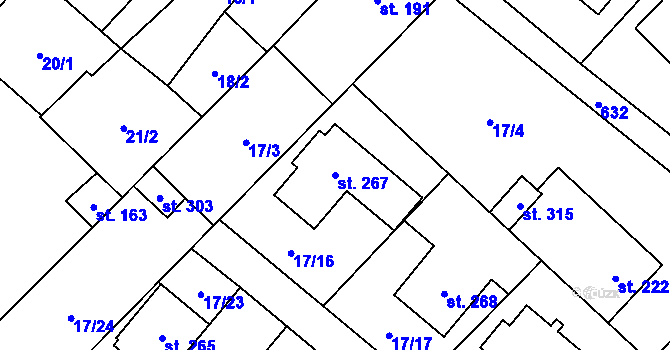 Parcela st. 267 v KÚ Ivaň na Hané, Katastrální mapa