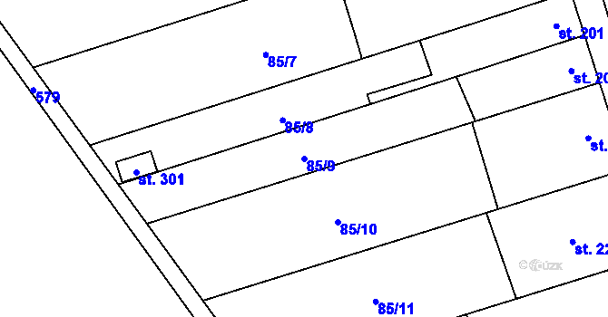 Parcela st. 85/9 v KÚ Ivaň na Hané, Katastrální mapa