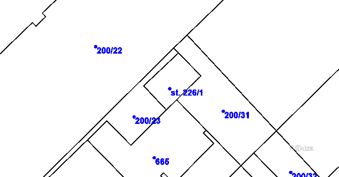 Parcela st. 226/1 v KÚ Ivaň na Hané, Katastrální mapa