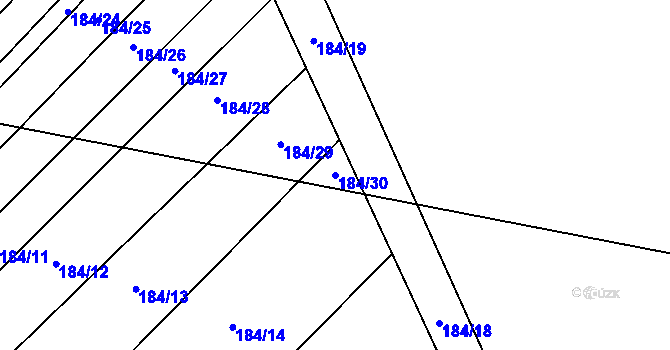 Parcela st. 184/30 v KÚ Ivaň na Hané, Katastrální mapa