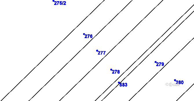 Parcela st. 277 v KÚ Ivaň na Hané, Katastrální mapa