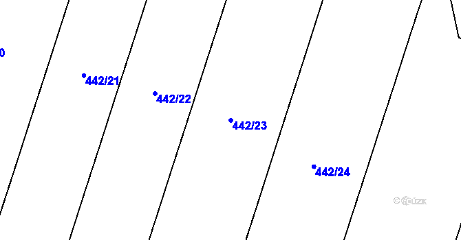 Parcela st. 442/23 v KÚ Ivaň na Hané, Katastrální mapa