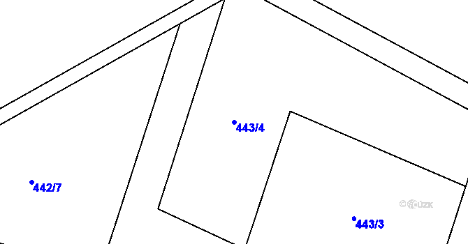 Parcela st. 443/4 v KÚ Ivaň na Hané, Katastrální mapa