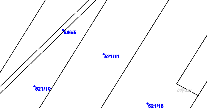 Parcela st. 521/11 v KÚ Ivaň na Hané, Katastrální mapa