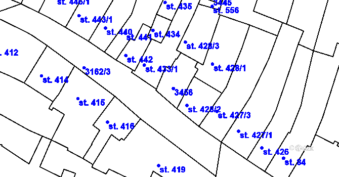 Parcela st. 432 v KÚ Ivančice, Katastrální mapa