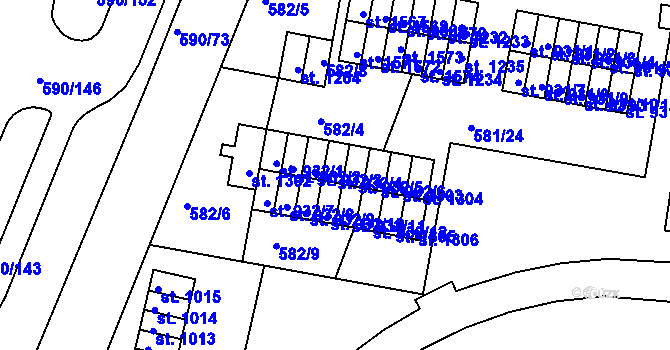 Parcela st. 932/4 v KÚ Ivančice, Katastrální mapa
