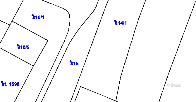 Parcela st. 814 v KÚ Ivančice, Katastrální mapa