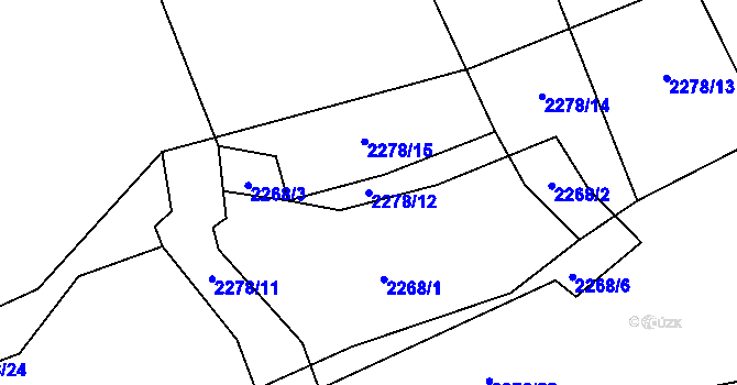 Parcela st. 2278/12 v KÚ Ivančice, Katastrální mapa