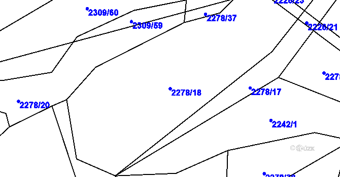 Parcela st. 2278/18 v KÚ Ivančice, Katastrální mapa