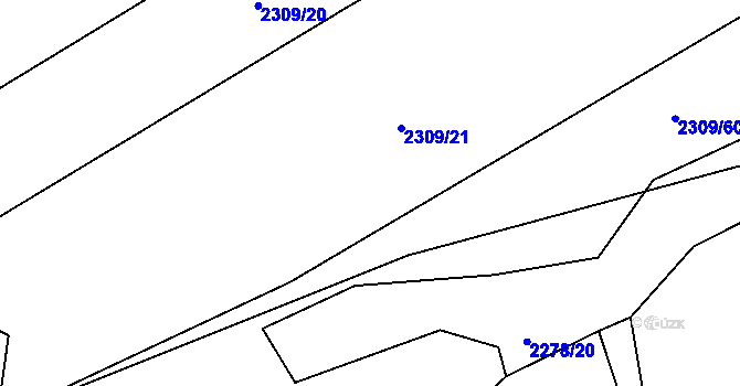 Parcela st. 2309/22 v KÚ Ivančice, Katastrální mapa