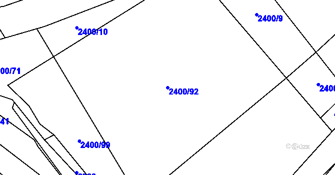 Parcela st. 2400/92 v KÚ Ivančice, Katastrální mapa