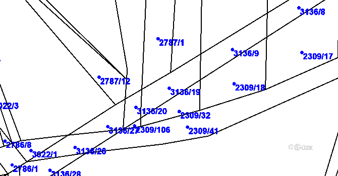 Parcela st. 3136/19 v KÚ Ivančice, Katastrální mapa