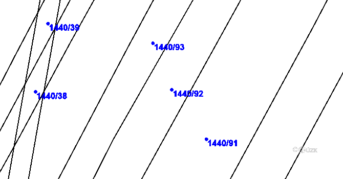 Parcela st. 1440/92 v KÚ Ivančice, Katastrální mapa