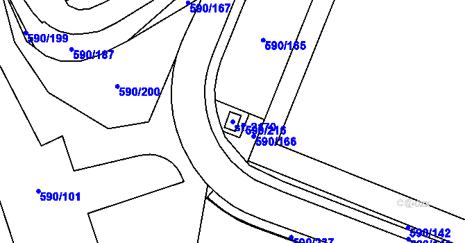 Parcela st. 2170 v KÚ Ivančice, Katastrální mapa