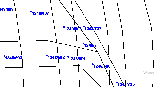 Parcela st. 1248/7 v KÚ Kounické Předměstí, Katastrální mapa