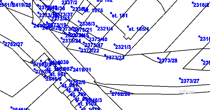 Parcela st. 2373/23 v KÚ Kounické Předměstí, Katastrální mapa