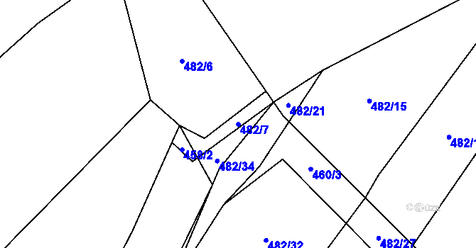 Parcela st. 482/7 v KÚ Kounické Předměstí, Katastrální mapa