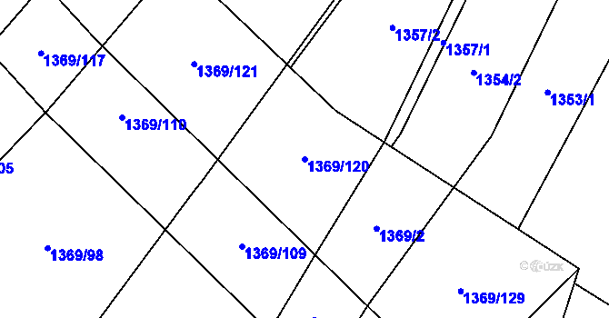 Parcela st. 1369/120 v KÚ Kounické Předměstí, Katastrální mapa