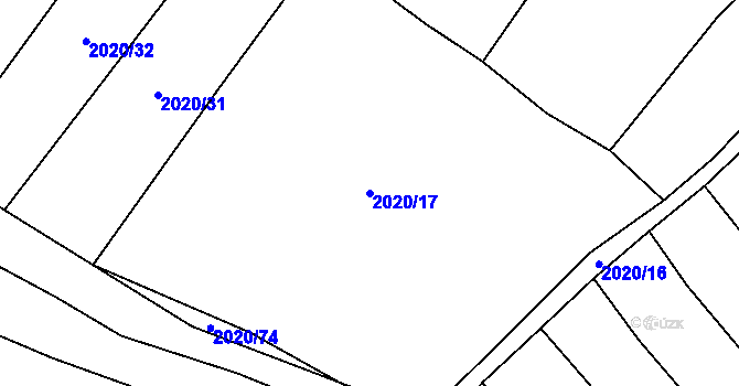 Parcela st. 2020/17 v KÚ Kounické Předměstí, Katastrální mapa