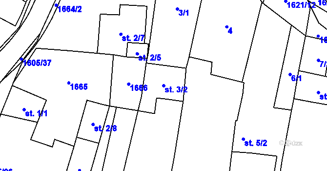 Parcela st. 3/2 v KÚ Němčice u Ivančic, Katastrální mapa