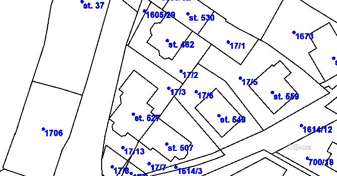 Parcela st. 17/3 v KÚ Němčice u Ivančic, Katastrální mapa