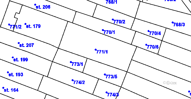 Parcela st. 771/1 v KÚ Němčice u Ivančic, Katastrální mapa