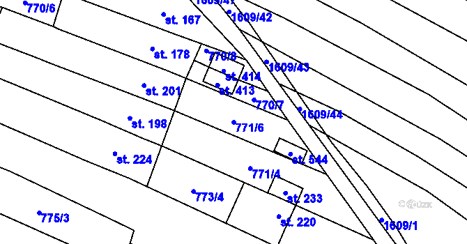 Parcela st. 771/6 v KÚ Němčice u Ivančic, Katastrální mapa