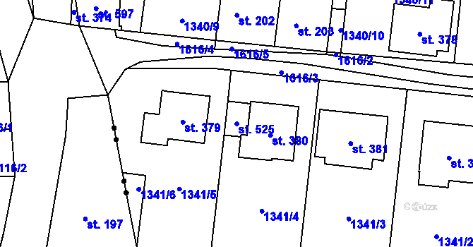 Parcela st. 525 v KÚ Němčice u Ivančic, Katastrální mapa